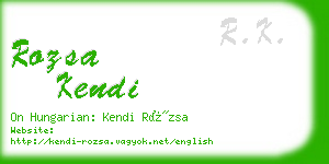 rozsa kendi business card